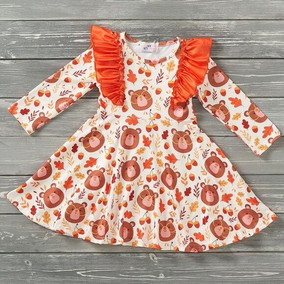 Pete + Lucy Cozy Cubs Girl Dress - Picture 1 of 1